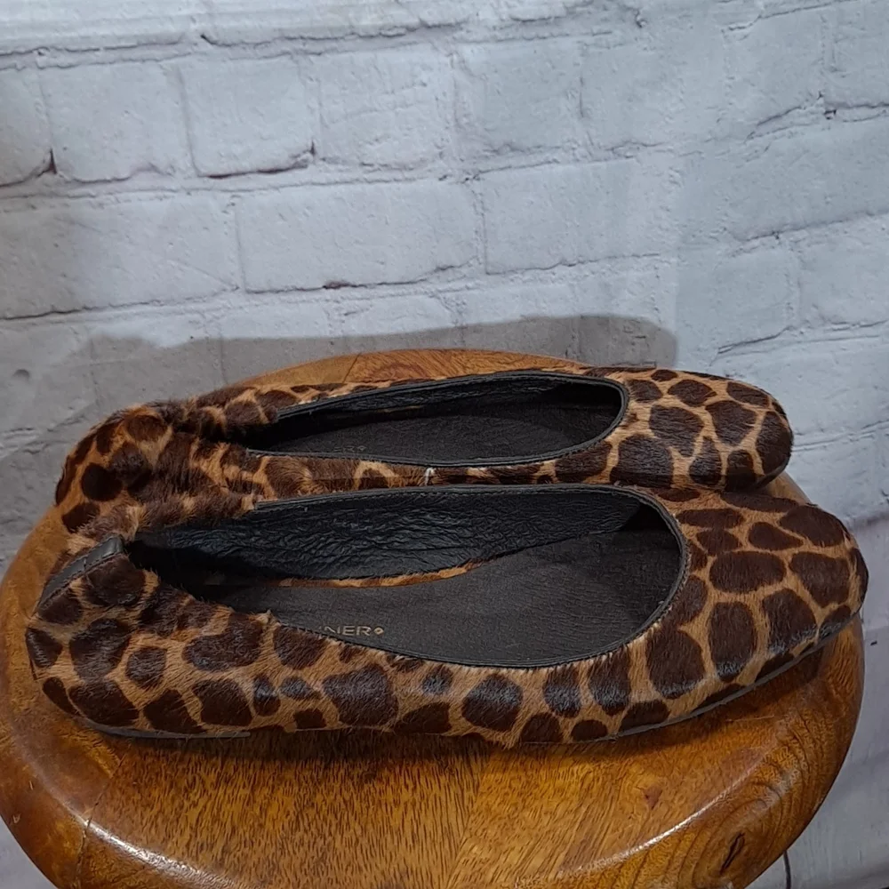 Donald J Pliner Brown Giraffe Pony Hair Ballet Flats